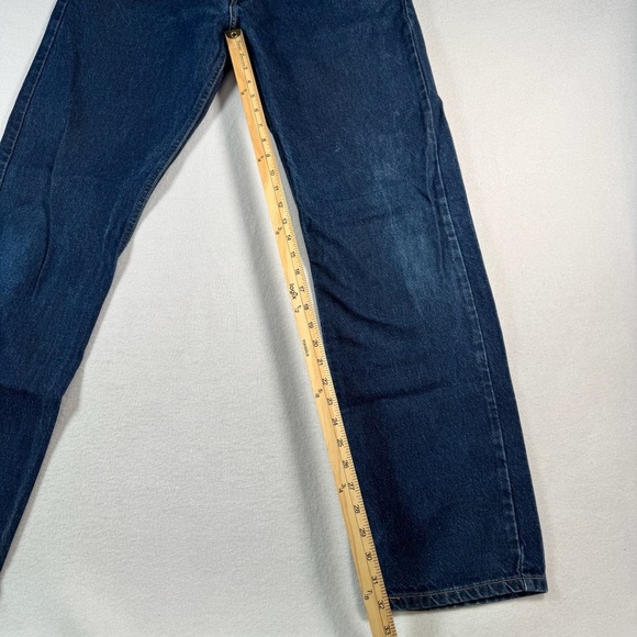 Levis Jeans Mens 34 Blue Straight Regular Fit Mid Rise Dark Wash - Picture 6 of 10